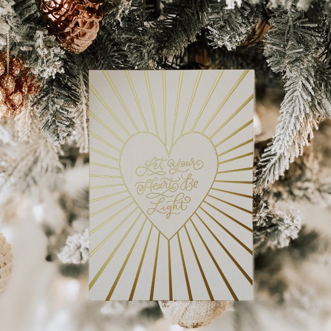 Gold Foil Heart Christmas Holiday Greeting Card (Creator Uploaded)