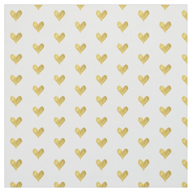 Gold Foil Heart Fabric (Swatch)