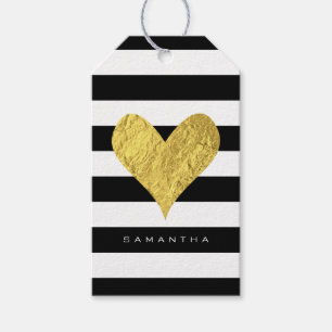 Gold Foil Heart Gift Tags