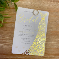 Gold Foil Heart Gown Bridal Shower Golden