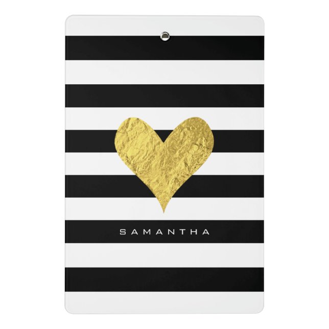 Gold Foil Heart Mini Clipboard (Back)