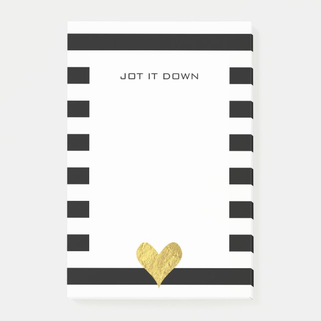 Gold Foil Heart Post-it Notes (Front)