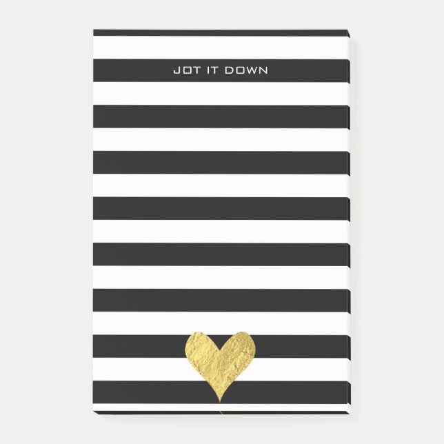 Gold Foil Heart Post-it Notes (Front)