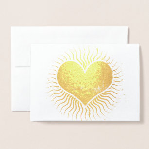 Gold Foil Heart Valentine Card