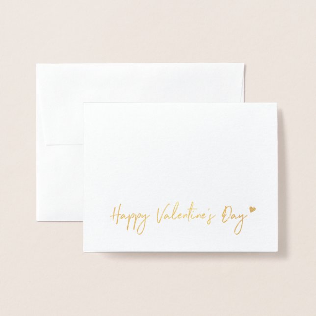 Gold Foil Heart Wreath Carte Saint-Valentin (Devant avec enveloppe)