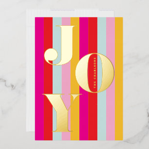 Gold Foil Holiday Stripes Christmas Greeting Card