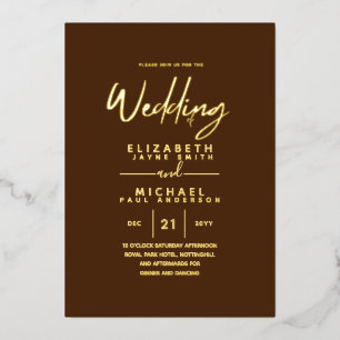 GOLD FOIL Hot Chocolate Modern All-in-1 Wedding