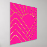 Gold Foil Hot Pink Art Deco Abstract Landscape Foil Prints<br><div class="desc">This is a simple, stylish, art deco abstract landscape in hot pink with real gold foil accents. It has an abstract sun and mountains in metallic gold foil. This unique and bright design is perfect for a stylish custom gift or a new addition to brighten up your wall art and...</div>