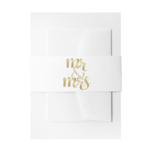 Gold foil invitation bands belly band