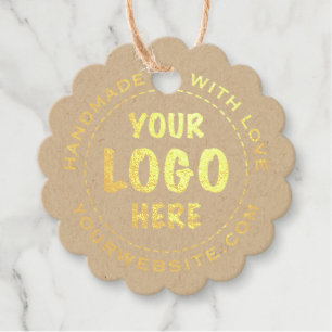 Gold Foil Kraft Price Tag Hang Tag Scalloped