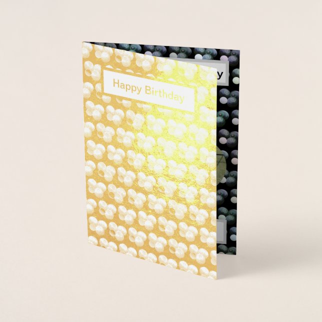 Gold Foil Lawn Bowls, Birthday Card. Card (Front)