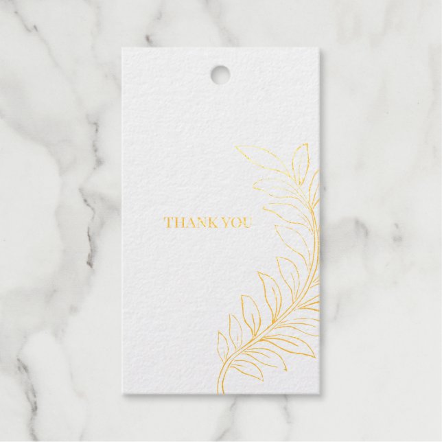 Gold Foil Leaf Thank You Tag (Front)