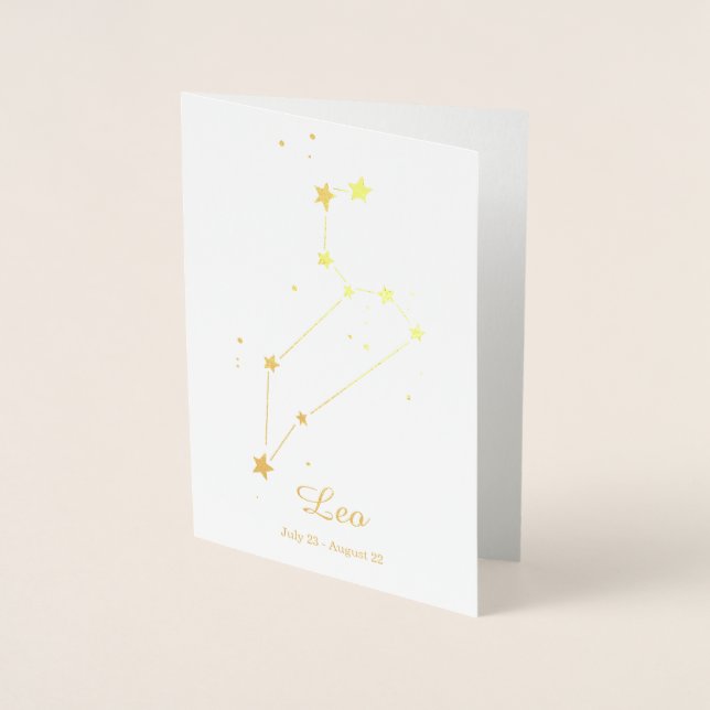 Gold Foil LEO Zodiac Sign Constellation Card (Front)