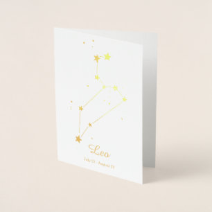 Gold Foil LEO Zodiac Sign Constellation Foil Card