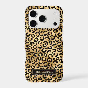 Gold Foil Leopard Print Monogrammed