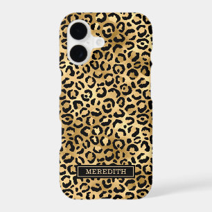 Gold Foil Leopard Print Monogrammed 