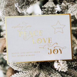 Gold Foil Lettered Christmas Holiday Greeting Card