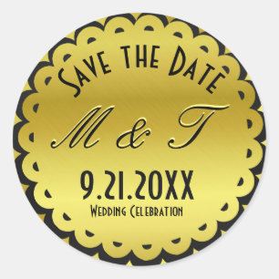 Gold Foil Look Save the Date Seal