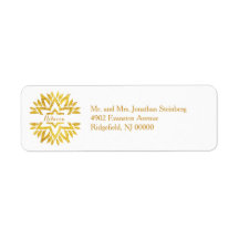 Gold Foil Look Star Mandala Bat Mitzvah Return