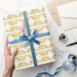 Gold Foil Look Star Mandala Bat Mitzvah Wrapping Paper<br><div class="desc">This is wrapping paper that combines a modern contemporary look and a traditional symbol with a twist. A graphic mandala featuring a Star of David is rendered in a gold foil look against a simple white background. Great to use on Hanukkah presents, or Bar/Bat Mitzvah gifts. Available with matching products....</div>