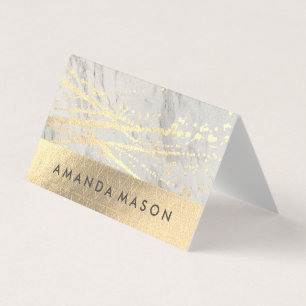 Gold Foil Lux Triangle Golden Splatter Business Card