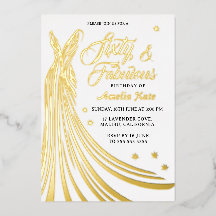 Gold Foil Luxury Gown 60th Birthday Party Real