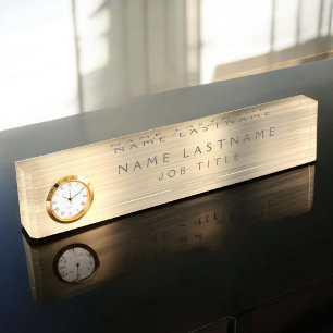 Gold Foil   Luxury Professional Executive Nameplate