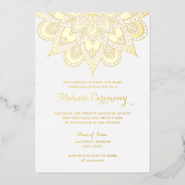 Gold Foil Mandala Mehndi Ceremony (Front)