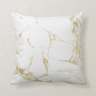 Gold foil marble agate abstract modern gold throw  throw pillow