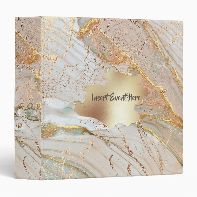 Gold foil marble geode texture watercolor splash binder (Front/Spine)