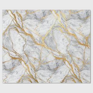 Gold Foil Marble Wrapping Paper