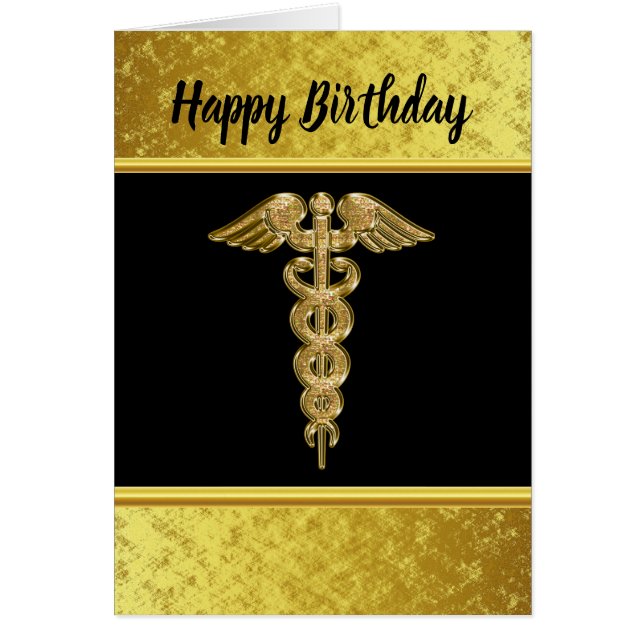 Gold foil medical alert badge (Front)