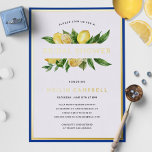 Gold Foil Mediterranean Tile Lemon Bridal Shower<br><div class="desc">Gold Foil Pressed Mediterranean Tile Lemon Bridal Shower Foil Invitation
Message me for any needed adjustments</div>