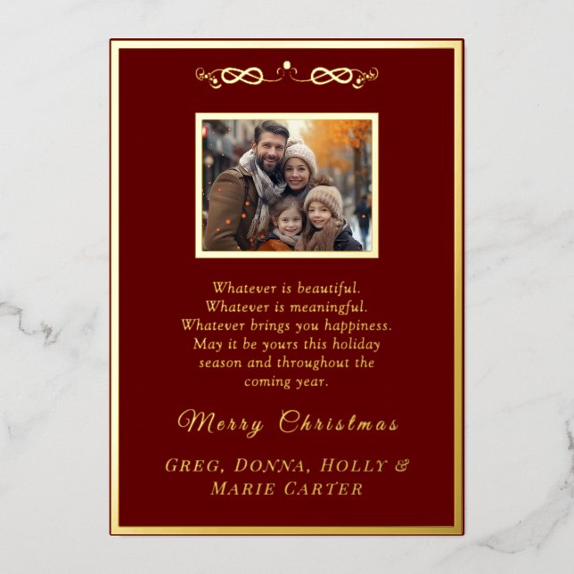 Gold Foil Merry Christmas Foil Holiday Card (Front)