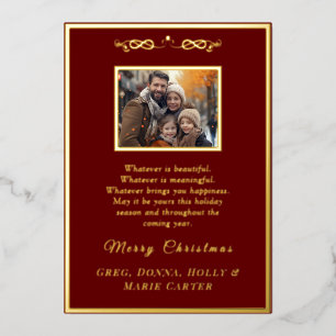 Gold Foil Merry Christmas Holiday Card