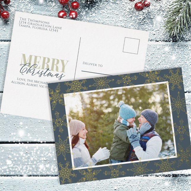 Gold Foil Merry Christmas Snowflake Card (Creator Uploaded)