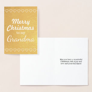 Gold Foil "Merry Christmas to my Grandma" Card