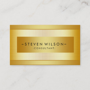 Gold Foil Metal Professional Modern Elegant Black Business Card