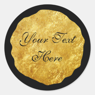 Gold Foil Modern Customizable Round Sticker