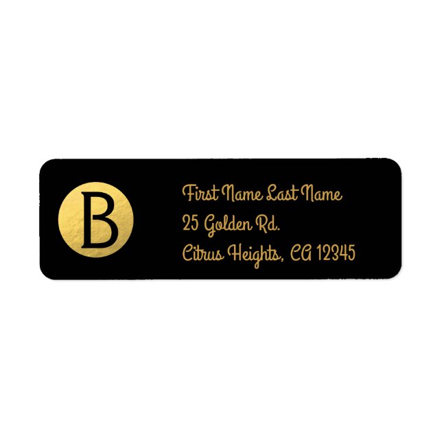 Gold Foil Modern Monogram Chic (Devant)