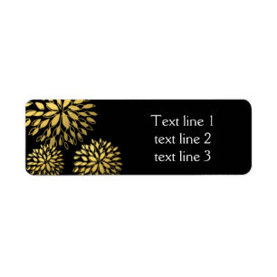 Gold Foil Moderne Florale Mariage Étiquettes de ad