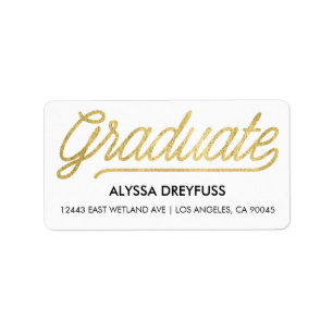 Gold Foil Moderne Script Étiquette de adresse dipl