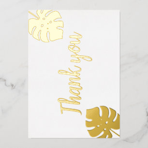 Gold foil monimal script wedding thank you card
