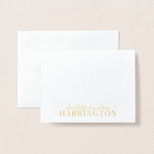 Gold Foil Monogram Couple Name Card