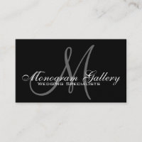 Gold Foil Monogram Customizable Business Card