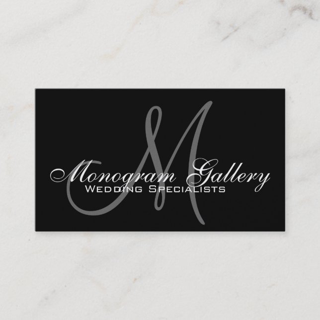 Gold Foil Monogram Customizable Business Card (Front)