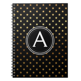 Gold Foil Monogram Stars Notebook