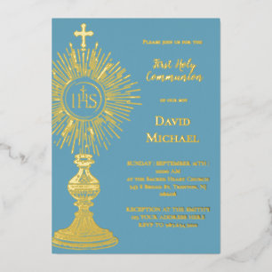 Gold foil monstrance First Holy Communion