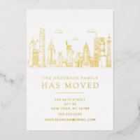 Gold Foil New York Cityscape Moving