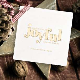 Gold Foil Noël Joyeux Typographie